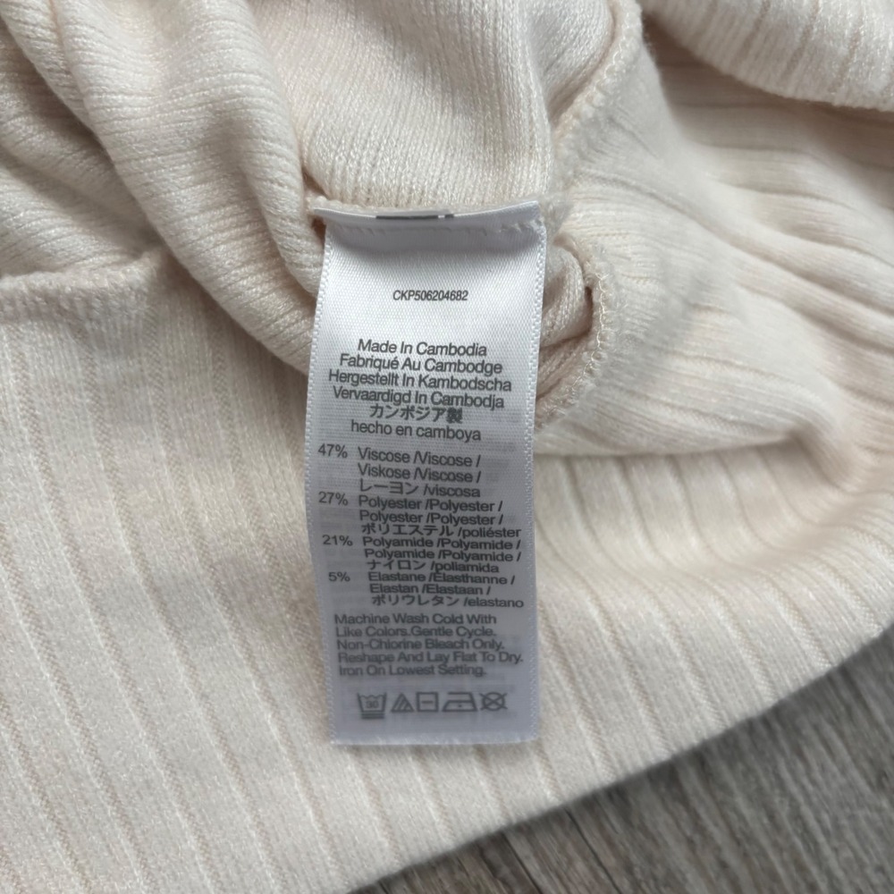 Madewell Ribbed Mockneck Dolman Top Womens‎ Medium Cream NY313 - Picture 8 of 8